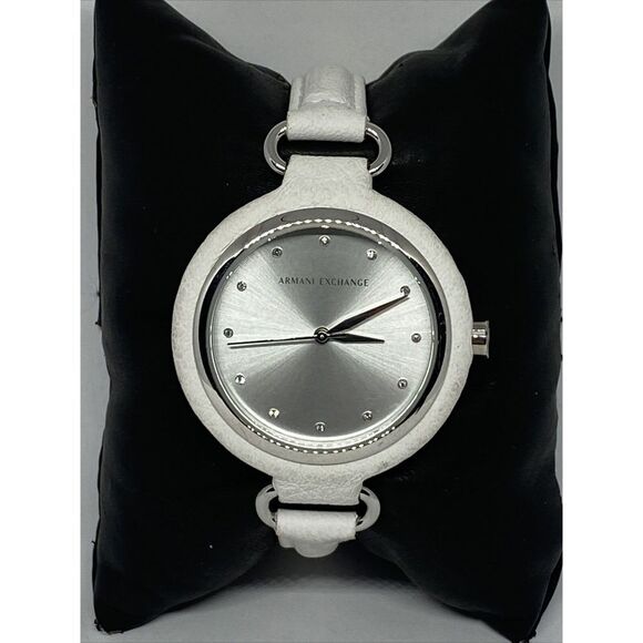 Armani Exchange AX4237 Women's White Leather Analog Dial Quartz Watch JK228